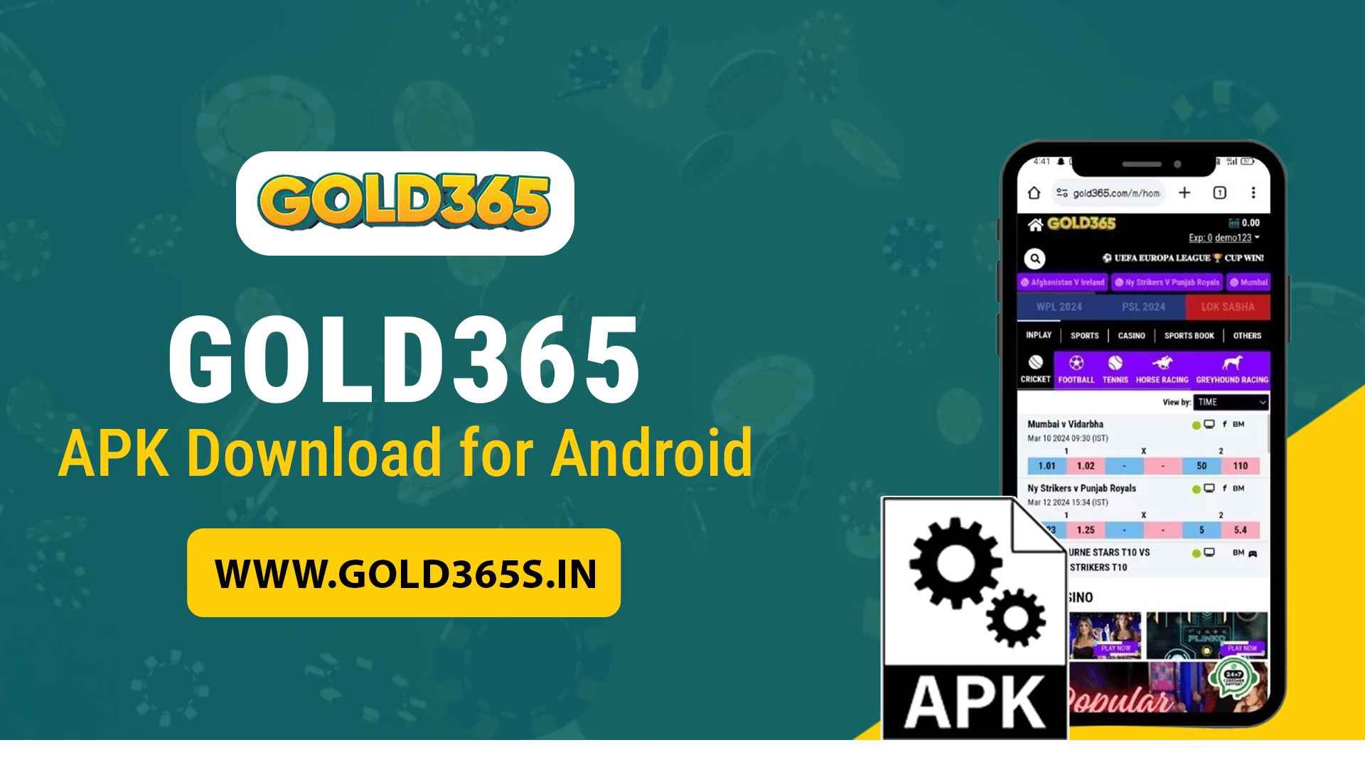 Gold365 APK Download for Android | Official Betting App