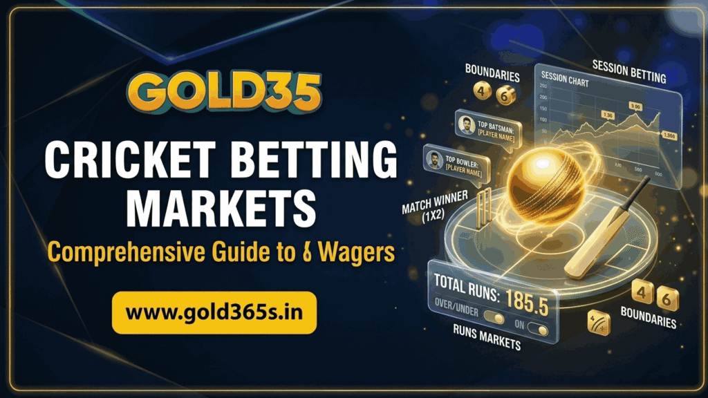 Gold365 cricket betting markets guide with match insights