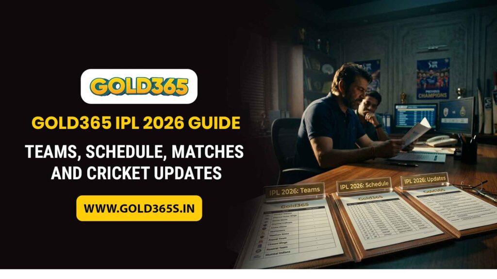 Gold365 IPL 2026 guide showing teams schedule matches and venues
