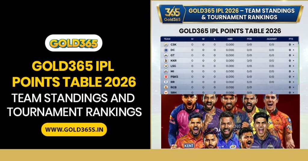 Gold365 IPL 2026 points table teams ranking and match insights