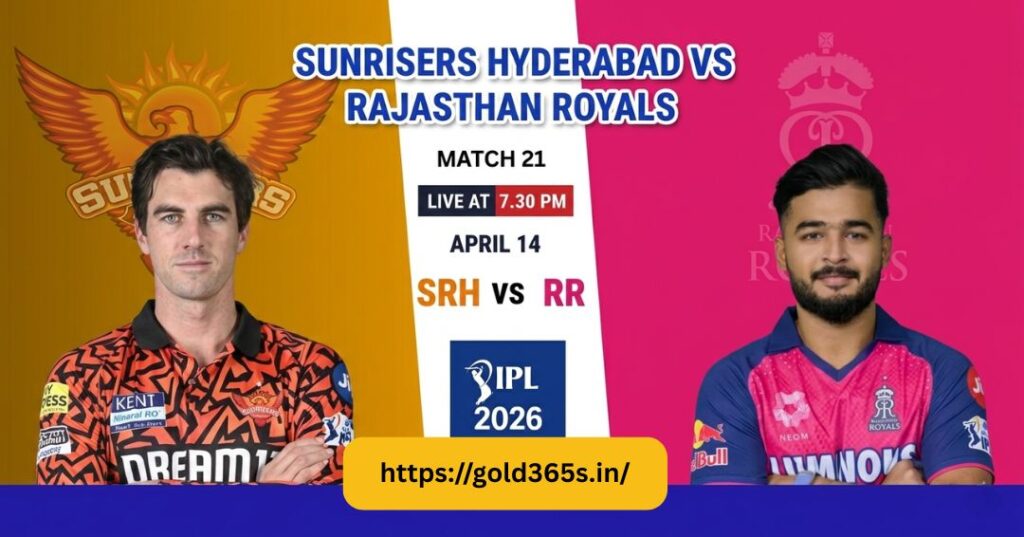 SRH vs RR IPL 2026 match prediction with team insights and Gold365 IPL strategy in a reliable, structured and user-friendly format